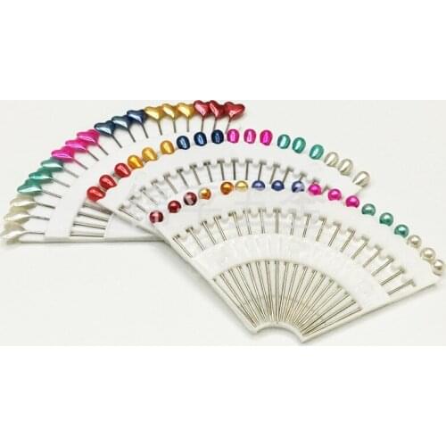 DONYAMY 54PCS/SET Pearl Sewing Head Wedding Corsage Decorating Dressmaking Pins Craft