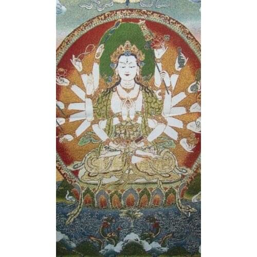 China Tíbet antiguo raro thangka gran Buda bordado arte mandala