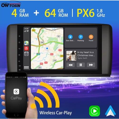 9" PX6 4G+64G Android 10.0 Car Multimedia Player For Mercedes Benz R Class W251 R280 R300 GPS Navigation Radio Wireless Carplay