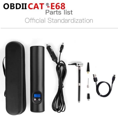 3pcs E68 Car Air Pump Portable Compressor Digital Car Tyre Pump 12V LCD Digital Rechargeable For Auto Emergency Motorcycle