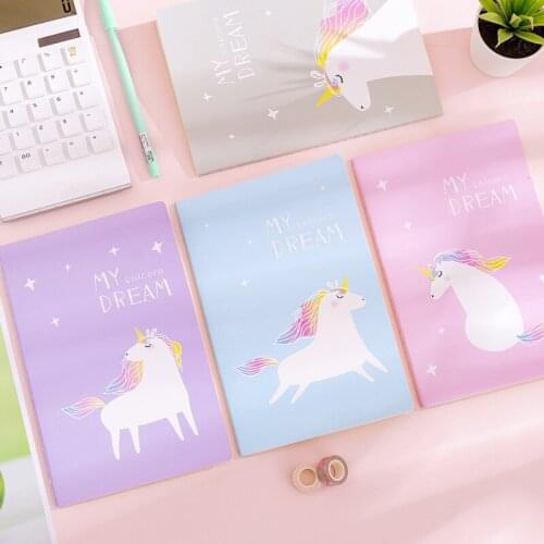Cute Unicorn Printing Notebook Cartoon Diary Planner Kids Gift Notepad Office School Stationery Student Stationery Painting