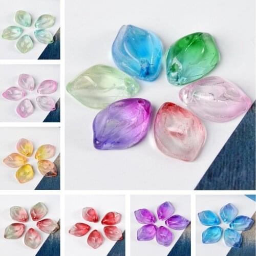 10pcs 13mm x 9mm Petal Shape Crystal Glass Loose Crafts Beads Top Drilled Pendants for Earring Jewelry Making DIY Crafts