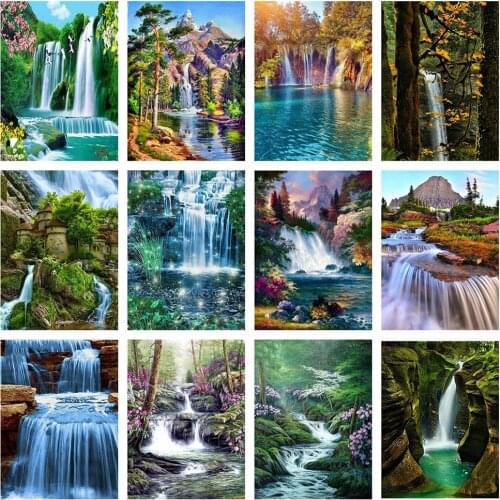 Evershine 5D Diamond Painting Waterfall Full Square Diamond Embroidery Landscape Picture Of Rhinestones Home Decoration