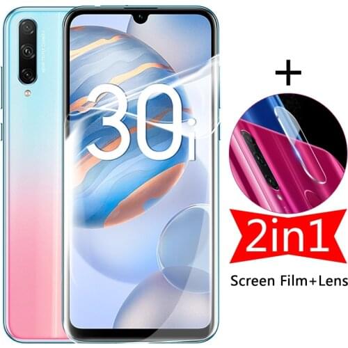2 in 1 Screen Hydrogel Film on for Huawei Honor 30i 30S View30 V30 30 Pro Plus Honor30 Camera Lens Protector No Protective Glass
