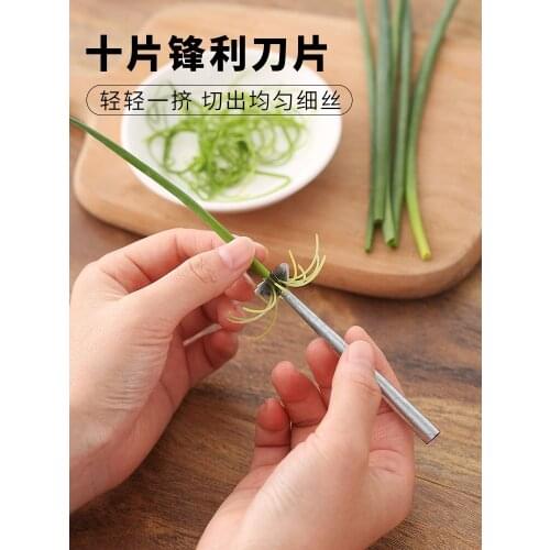 Onion Cutting Tool Ultra-Fine Onion Cutting Knife Multifunctional Mater Convolvulus Spinach Shredded Modeling Artifact