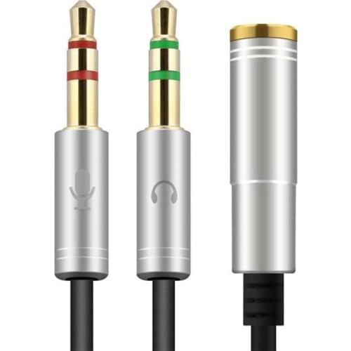 3.5mm Earphone Audio Splitter Cable 0.3M 3.5 mm Jack Converter Headphone+Mic Aux Extension Cable for Computer Microphone Adapter