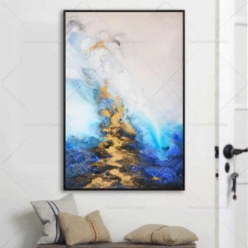 Gold Brige Blue YD New Style Wall Art Abstract Oil Painting 100% Handpainetd Oil Painting Picture On Canvas For Home Decoration