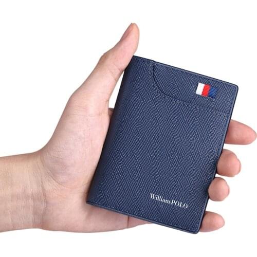 Leather Mini card bag multifunctional bank card case credit card holder Mens short leather Wallet Frivolous purse
