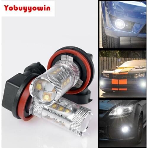 2pcs 80W Ultra Bright White H8 H11 LED Lamp Bulb Daytime Running Fog Light For Chevrolet Captiva Equinox Traverse Tahoe Avalanch