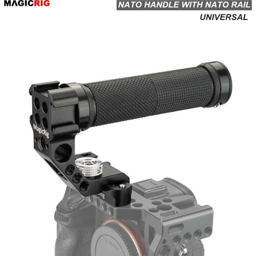 MAGICRIG Camera Rig NATO Top Handle Kit with NATO Rail Triple Cold Shoe Mounts for DSLR Camera Cages