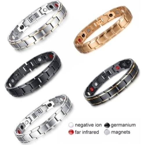 Health Care Weight Loss Magnetic Therapy Elemental Bracelet Arthritis Pain Relief Health Energy Bio Magnetic Male Gift
