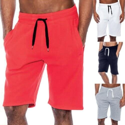 Mens Summer Casual Shorts Solid Drawstring Shorts Gym Baggy Sport Jogger Sweat Beach Pants M-2XL