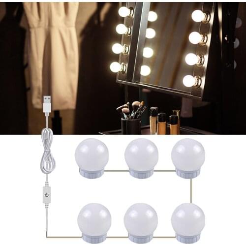 Wall Lamp Led Makeup Mirror Light Bulb Hollywood Wall Lamp Led Stepless Dimmable Wall Lamp 6 10 14Bulbs Kit for Dressing Table