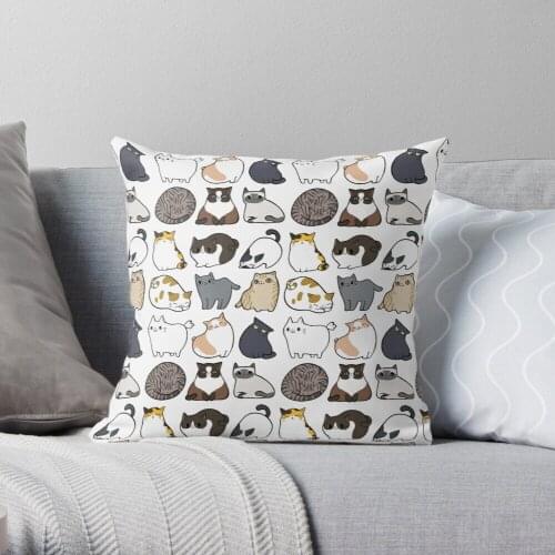 Pillowslip Cats Cats Cats Throw Pillow 100% Cotton Decor Pillow Case Home Cushion Cover 45*45cm