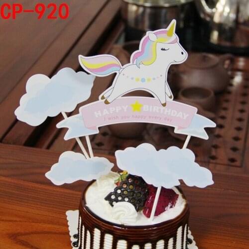 New!Unicorn Cupcake Toppers DIY Cakes Topper Picks Candy Bar Baby Shower Supplies Kids Birthday Party Supplies