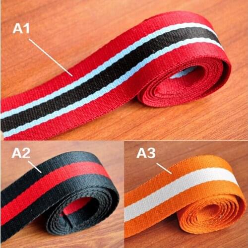 New 1" 1.5" 25mm 38mm Width 5 Meters Colorful Strip Webbing DIY Sewing Shoulder Bags Belts Buckles Craft Straps Accessories
