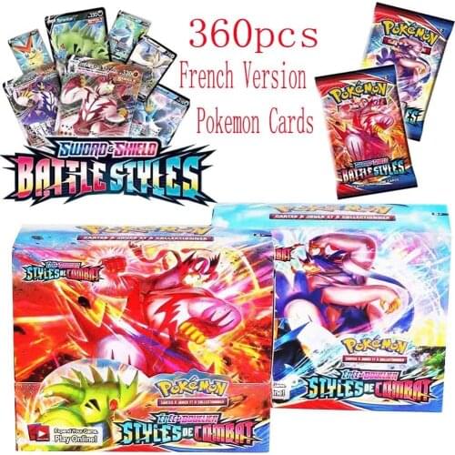 New Pokemon Cards Sword And Shield Battle Styles Full New Sealed Retail Box (36 Packs) Pokemones French Cards