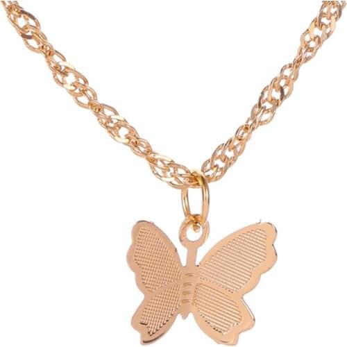 Butterfly Pendant Necklaces For Women Cute Animal Pendants Choker Girls Kids Fashion Jewelry Gift