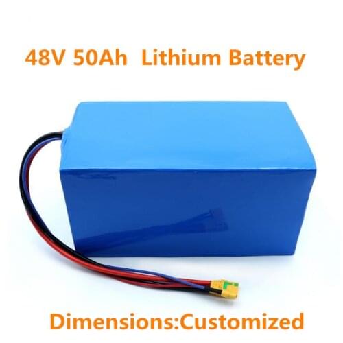 Customized rechargeable 48v 50ah li ion battery pack Lithium battery for 1500w Electric bike scooter electric motor+5A Charger