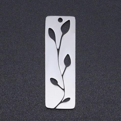 5pcs/lot 100% Stainless Steel Leaf Charms Pendants Wholesale Bracelets Pendants DIY Necklace Bracelet Making Charms