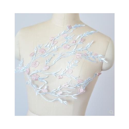 Multicolor Embroidery Lace Flower Piece Handmade Diy Material Wedding Dress Clothing Design Patch Decal Accessories