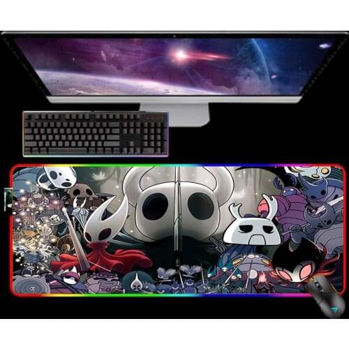 RGB Hollow Knight Gaming Large Mouse Pad Gamer Led Computer Mousepad Big with Backlight Carpet for Keyboard Desk Mat Mause Pad