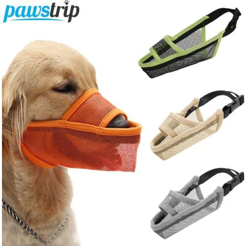 Pawstrip Breathable Mesh Dog Muzzle Anti Bark Dog Mouth Mask Stop Chew Protection French Bulldog Pet Mouth Cover Training XXS-XL