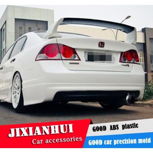 For Civic Spoiler 2006-2011 Honda Civic FD2 Spoiler 3DCK ABS plastic Material Car Rear Wing Color Rear Spoiler