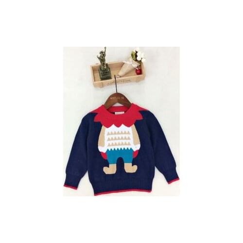 Korean Childrens Christmas Cartoon Sweater Winter Cartoon Lion Sweater for Boys Childrens Long-sleeved Bottoming Knited Coat