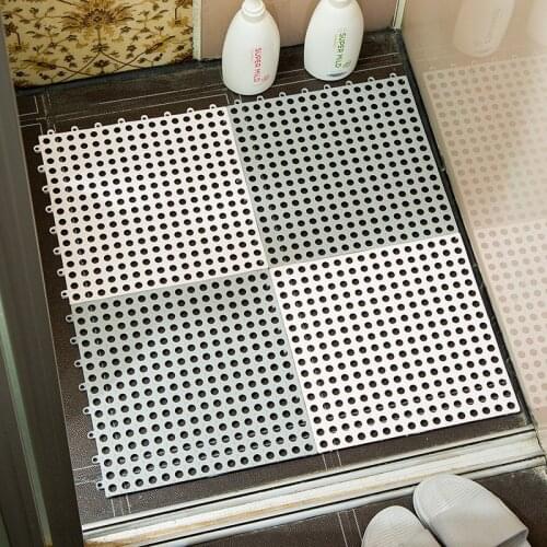 30X30 cm Spliced PVC Bath Mat Batroom Toilet Kitchen Swimming Pool Water Proof Drain Antiskid Mat Hollow Out Rugs for Bathhouse