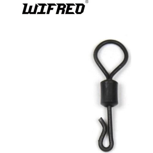 Wifreo 30PCS Q Shape Quick Clip Big Eye Swivels Chod Matt Black Finish Carp Tackle Quick Links Standard For Carp Hair Rigs