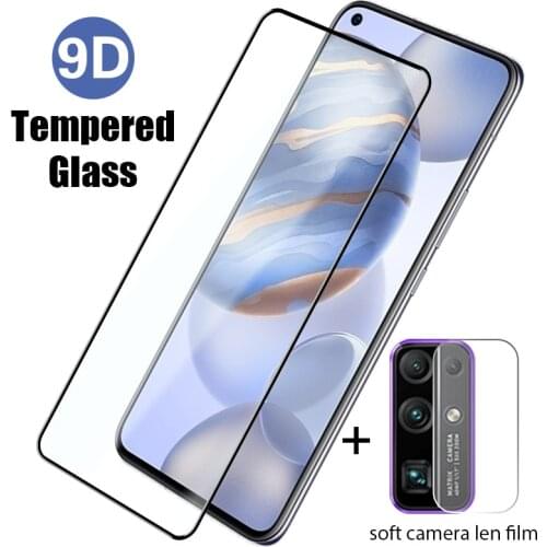 9D Tempered Glass For Honor 8X 9X 10 9X Lite 7X Screen Protector 2 in 1 Camera Lens Film For Honor 8A 9A 8C 9C 8A Pro 9X Premium