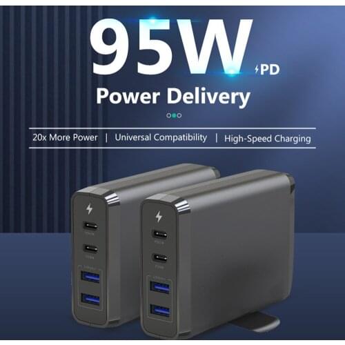 GaN Charger 95W/65W/20W USB Type C PD Fast Charger Power Adapter Quick Charge 3.0 For MacBook IPad IPhone12 Samsung Xiaomi Phone