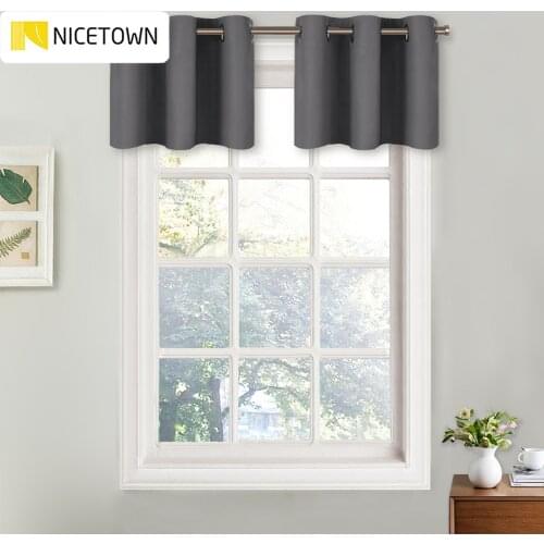 NICETOWN Blackout Valance Curtain Thermal Insulated Eyelet Top Drape Panel for Kitchen Half Window Tier Valance 1 Panel