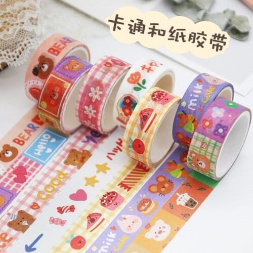 1Pcs Kawaii Cartoon Decoration Tape Paper Washi Masking Tape Creative Scrapbooking Stationary School Supplies