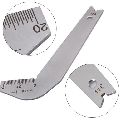1Pc Angle Gauge 87.5x34.5x1.3mm Stainless Steel Drill Bit Angle Gauge Edge Dimension Gage Sharpening Tool