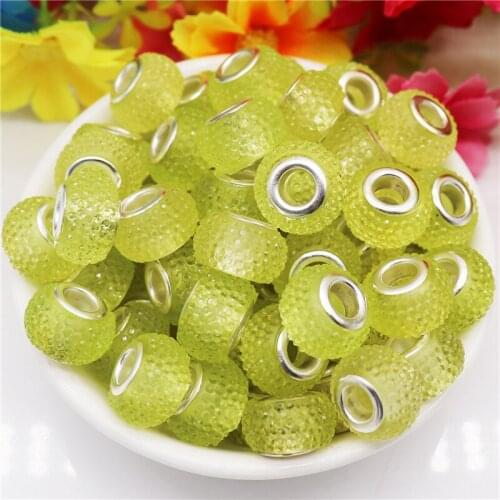 10Pcs 14x8mm Round Rondelle Color Rhinestone Beads European Spacer Charms Large Hole Metal Core Fit Pandora Bracelet Hair Beads