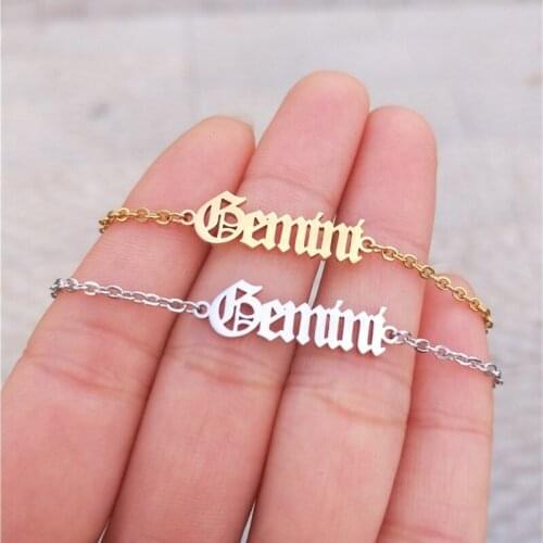 A Lot 12pcs Gold Ketting 12 Zodiac Sign Anklets for Women Constellation Enkelbandjes Sieraden BFF Jewelry Ankle Bracelet