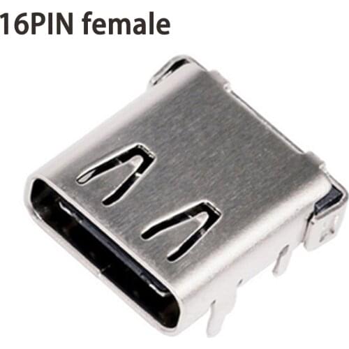 2-5pc Micro USB 16 Pin C Type DIP SMT fast charge Female Connector For Mobile Phone Mini USB Jack Charging Socket Four feet plug