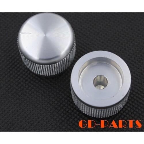 25*19mm Machined Solid Aluminum Volume Knob Turntable CD Guitar AMP Effect Pedal Potentiometer Switch Cap Silver