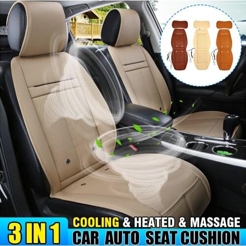 3 In 1 Car Electric Auto Ventilation Seat Cushion Summer Seat Covers Chair Pad Cooling & Heating & Massage Multifunction