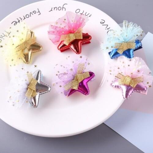 30pcs Pet Accessories Handmade Designer Dog Bows Dog Grooming Hair Bows Doggie Pet Gifts stars crown clip