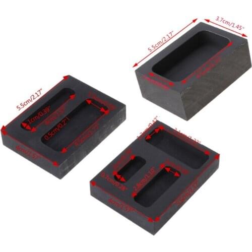 32CE Gold Crucible Graphite Ingot Melting Metal Bar Mold Casting Refining Scrap Tool