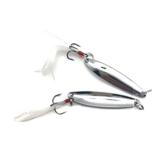 10Pcs 5g 7g 10g 21g Metal Spinner Spoon Bait Sequins Fishing Spoon Lure Hard Baits with Feather Bass Sea Lures Wobbles Tackle
