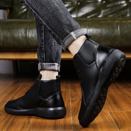 Boty Boots Men Coturno Mens Leather Winter Mens Shoes Home Timber Land For Cowboy Dress Boot Chelsea Casual