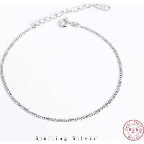 925 Sterling Silver Korean Version Simple Snake Bone Chain Bracelet Women Adjustable Trend Wild Fashion Jewelry Accessories