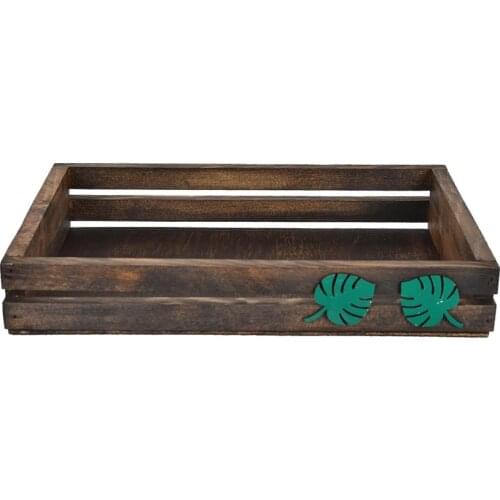 Monstera Wooden Case Tray Pine Tree Width 22 cm Length 31 cm Height 5.5 cm
