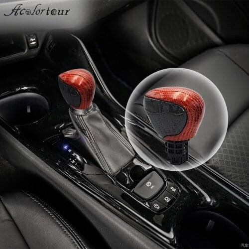 FOR toyota C-HR CHR 2018 2019 2020 gear shift knob shift lever carbon fiber car style interior accessories part