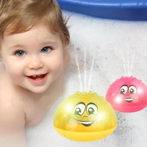 Electric Inductive Water Spray Tool Toy Ball with Light Music Bathroom Bathtub Swim Baby Bath Toys for Toddler Infant Children