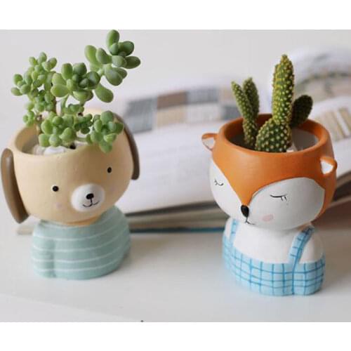Cartoon Style Ceramic Breathable Flowerpot Indoor Balcony Decoration Green Plant Pot Vase Flowerpot Flower Pot Garden Decor